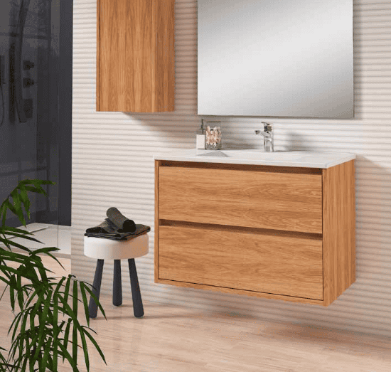 mueble-bano-Victoria-Roble Mueble de baño suspendido moderno Victoria